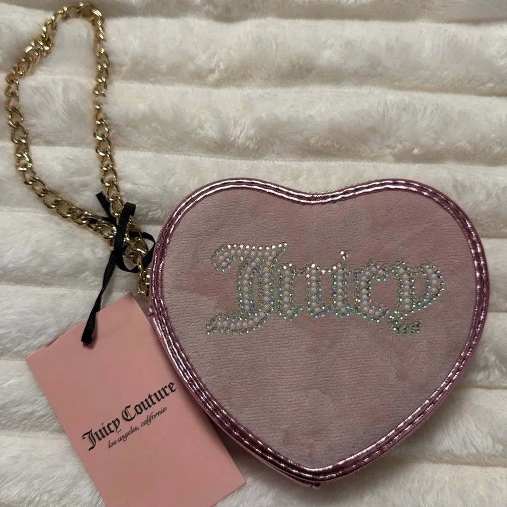 Juicy Couture Heart-Shaped Pink Wristlet